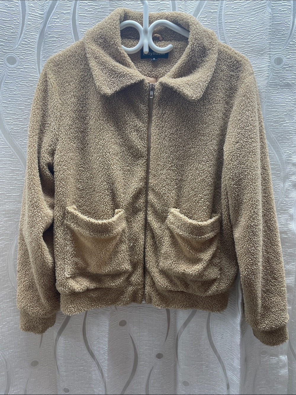 Cozy Teddy Zip-Up Jacket in Camel